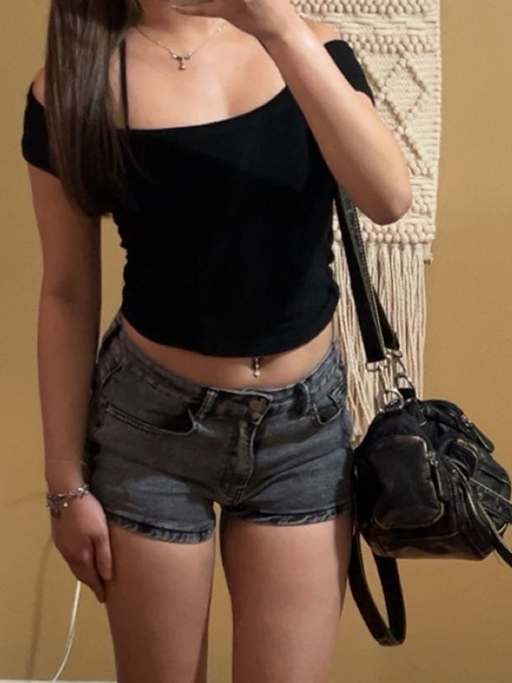 Classic Black Acid Wash Denim Women's Shorts / US 00, 0, or 2